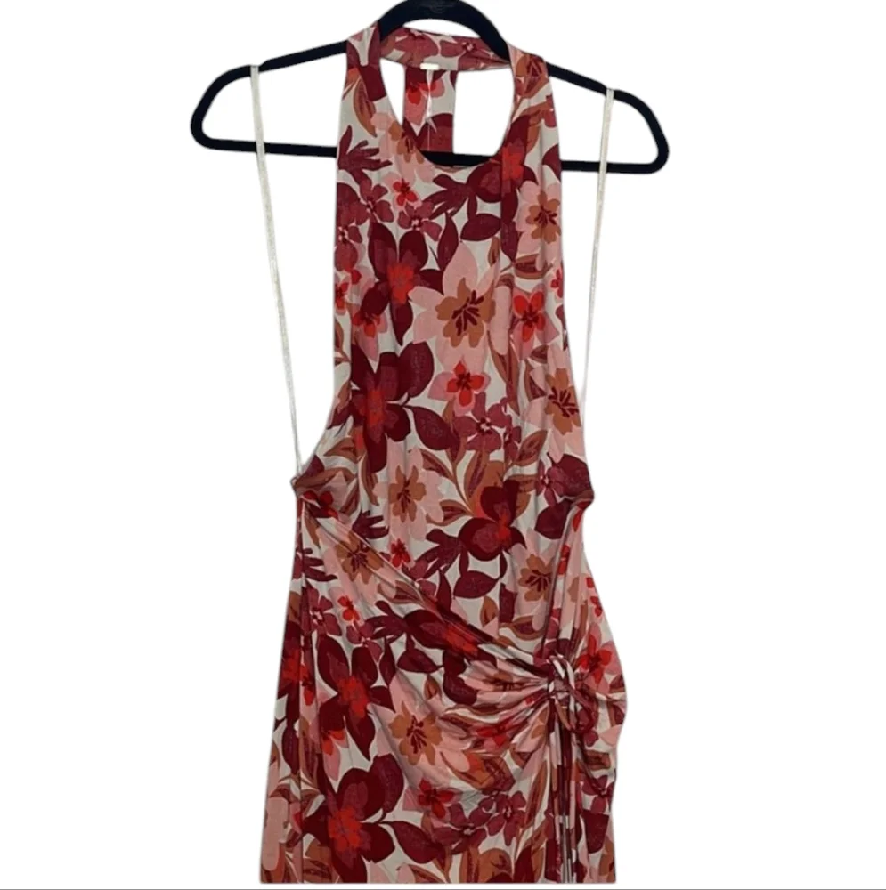 Free People‎ Mimi Floral Racer Back Halter Side Slit Maxi Dress - Picture 6 of 7